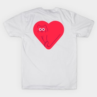 Cute Cat Heart T-Shirt